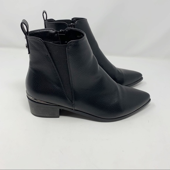 ASOS Black Vegan Leather Ankle Bootie Pointed Toe - Picture 6 of 6
